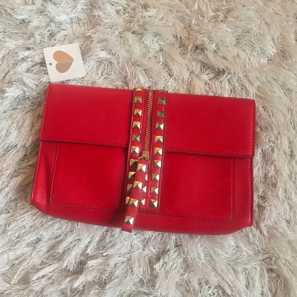 Handbags - Red & Gold Clutch
